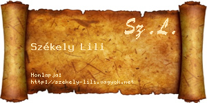Székely Lili névjegykártya